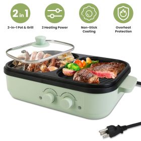 Electric Hot Pot with Grill 2-in-1 Hot Pot and Frying Pan Portable Non-Stick Pot and Griddle Electric Cooker Pot with Glass Lid Fast Heating for Electric Hot Pot with Grill 2-in-1 Hot Pot and Frying Pan Portable Non-Stick Pot and Griddle Electric Cooker Pot with Glass Lid Fast Heating for